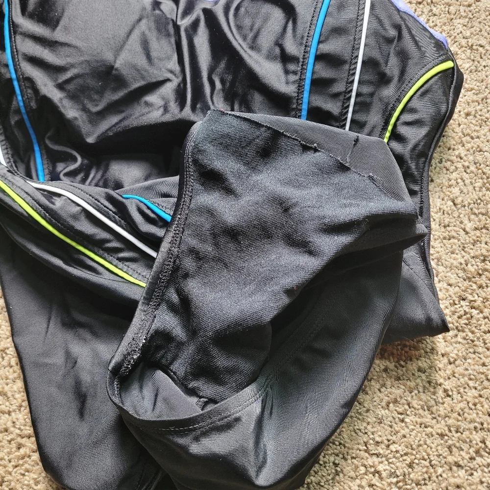 Vintage Delta Burke Swimwear Womens Swimsuit One Piece 20W BlackPurple Spaghetti